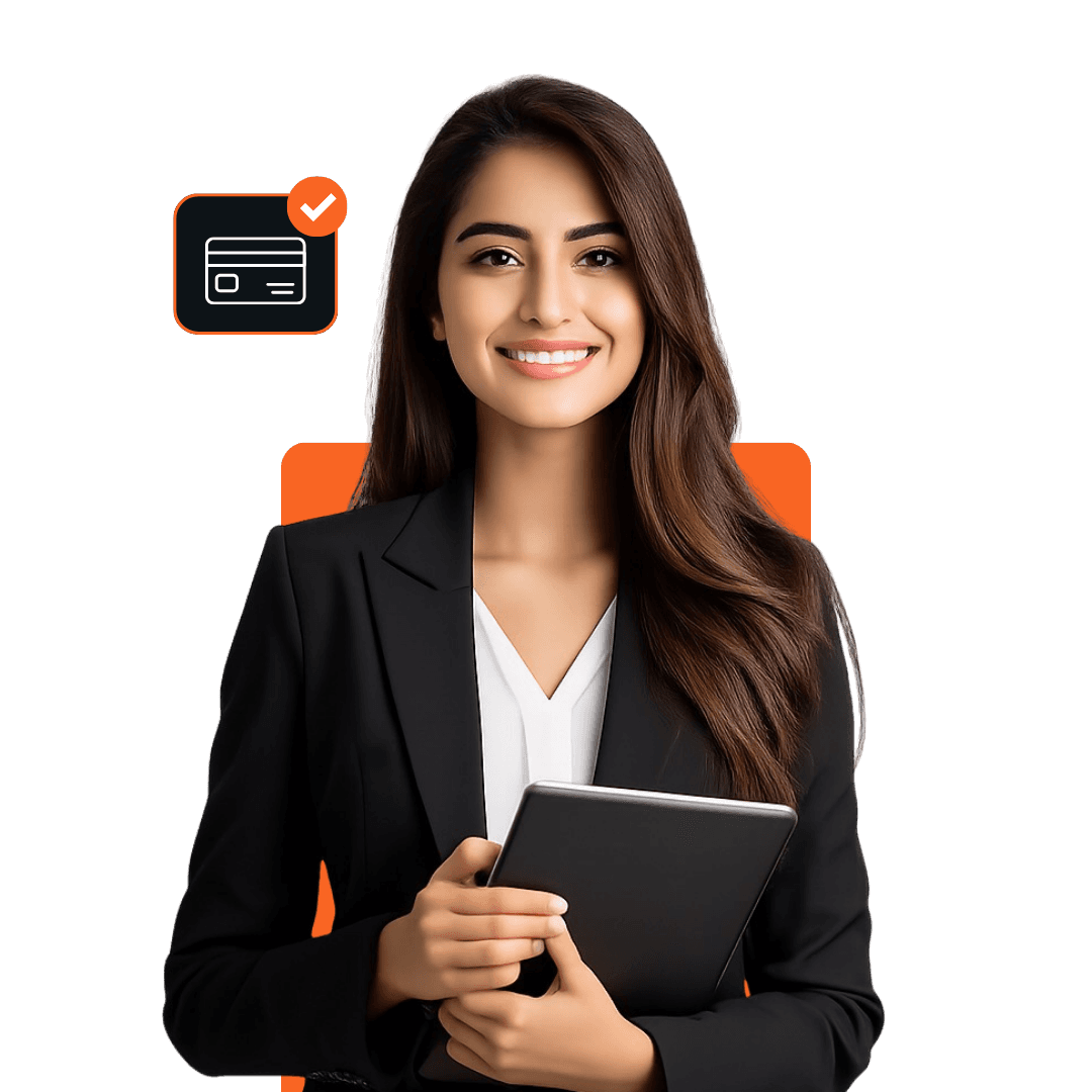 Assurety specialist holding a tablet